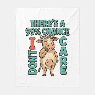 Lustige Kuh 99% Chance, dass es mir egal ist Vinta Fleecedecke