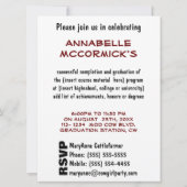 Lustige Kuh-Abschluss-Glückwünsche Einladung (Rückseite)