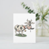 Lustige Kuh beißt Schwanz Postkarte (Stehend Vorderseite)