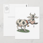 Lustige Kuh beißt Schwanz Postkarte (Vorne/Hinten)