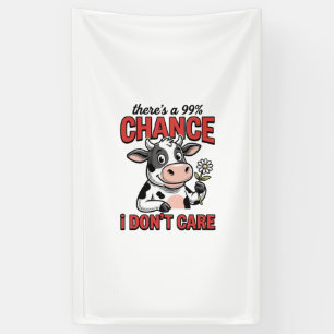 Lustige Kuh Chance Ist Mir Egal Vintage Banner