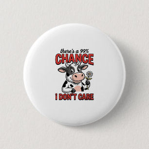Lustige Kuh Chance Ist Mir Egal Vintage Button