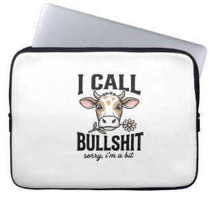 Lustige Kuh, die ich Vintage-Shirt-Design_1 nenne Laptopschutzhülle