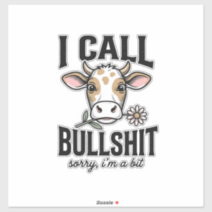 Lustige Kuh, die ich Vintage-Shirt-Design nenne_1 Aufkleber
