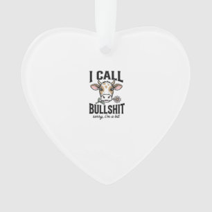 Lustige Kuh, die ich Vintage-Shirt-Design nenne_1 Ornament