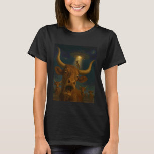 Lustige Kuh-Entführung Selfie mit Alien-Kuh-UFO-En T-Shirt