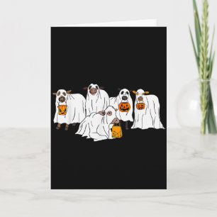 Lustige Kuh Geist Halloween Farmer Süßigkeiten ode Karte
