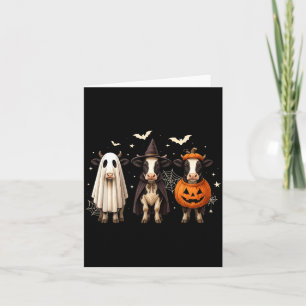 Lustige Kuh Geist Hexe Kürbis Halloween Kostüm Karte