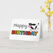 lustige Kuh glücklicher Geburtstag Karte (Gelbe Blume)