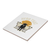 Lustige Kuh-Herde Vintage-Stich-Design Fliese (Seite)