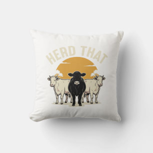 Lustige Kuh-Herde Vintage-Stich-Design Kissen