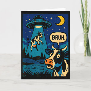 Lustige Kuh Meme Ufo Alien Zoo Jungen Mädchen Kind Karte