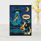 Lustige Kuh Meme Ufo Alien Zoo Jungen Mädchen Kind Karte (Gelbe Blume)