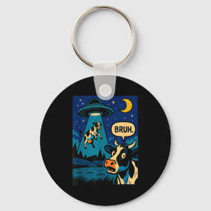 Lustige Kuh Meme Ufo Alien Zoo Jungen Mädchen Kind Schlüsselanhänger