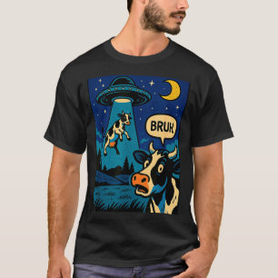 Lustige Kuh Meme Ufo Alien Zoo Jungen Mädchen Kind T-Shirt