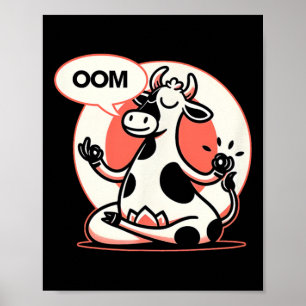 Lustige Kuh Namaste Yoga Lotusposition Yoga Kuh Poster
