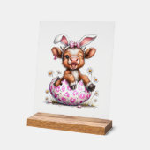 Lustige Kuh Ostern Hase Süße Highland Kühe Liebhab Acrylschild (Winkel)