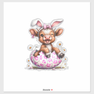 Lustige Kuh Ostern Hase Süße Highland Kühe Liebhab Aufkleber