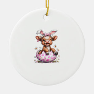 Lustige Kuh Ostern Hase Süße Highland Kühe Liebhab Keramik Ornament