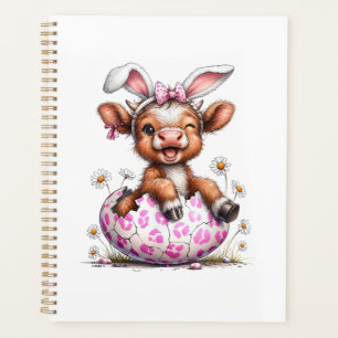 Lustige Kuh Ostern Hase Süße Highland Kühe Liebhab Planer