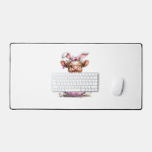 Lustige Kuh Ostern Hase Süße Highland Kühe Liebhab Schreibtischunterlage (Tastatur & Maus)