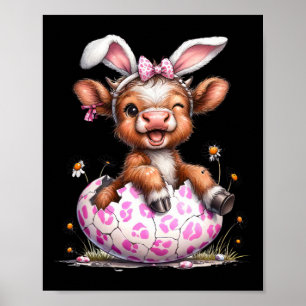 Lustige Kuh Ostern Hase Süße Kühe Liebhaber Ostert Poster