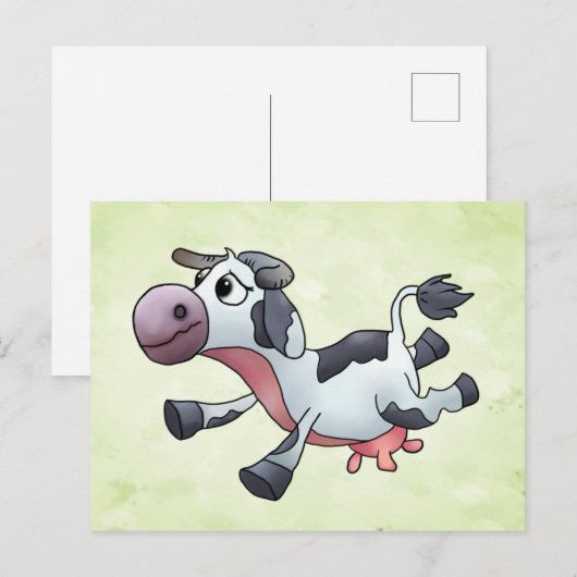 Lustige Kuh Postkarte (Vorne/Hinten)