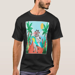 Lustige Kuh Sommerferien Strand Surfen Urlaub So T-Shirt