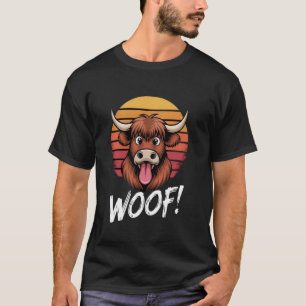 Lustige Kuh Stier Rind Vieh Vintage Sonnenuntergan T-Shirt