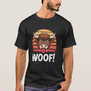 Lustige Kuh Stier Rind Vieh Vintage Sonnenuntergan T-Shirt