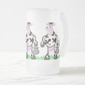 LUSTIGE KUH "TASSE " MATTGLAS BIERGLAS (VorderseiteRechts)