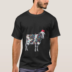 Lustige Kuh Weihnachten Feiertag Santa Hut Bauernh T-Shirt