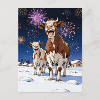 lustige Kühe Postkarte