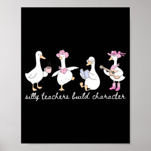 Lustige Kuhgirl-Gans Alberne Lehrer Bauen Charakte Poster