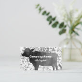 lustige Kuhkunst grau-weiße Aquarellfarbe Visitenkarte (Stehend Vorderseite)