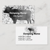 lustige Kuhkunst grau-weiße Aquarellfarbe Visitenkarte (Vorne/Hinten)