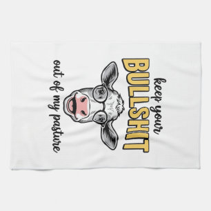 Lustige Kuhweide Vintage-Shirt Design_1 Geschirrtuch