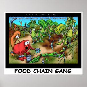 Lustige Kunstposter der Food Chain Gang Poster