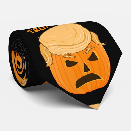 Lustige Kürbis-Kürbislaterne Donald Trumpkin Krawatte (Gerollt)