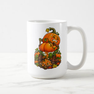 Lustige Kürbisse auf dem Kautopf Halloween Herbst Kaffeetasse