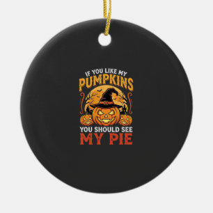 Lustige Kürbisse Halloween-Pie-Design_1 Keramik Ornament