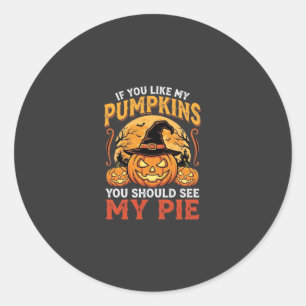 Lustige Kürbisse Halloween-Pie-Design_1 Runder Aufkleber