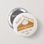 Lustige Kürbistorte des Erntedank-| Button (Vorne & Hinten)