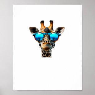 Lustige lächelnde Giraffe mit Sonnenbrille Poster