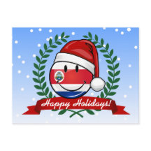 Lustige lächelnde WeihnachtsCosta Rican Flagge