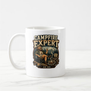 Lustige Lagerfeuer-Experten-Kaffeetasse Camping-Ge Kaffeetasse