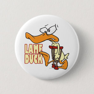 lustige lahme Ente Cartoon Button
