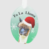 Lustige Lala Lama-Alpaka-Weihnachtsverzierung Ornament (Rückseite)