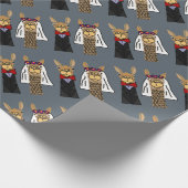 Lustige Lama-Braut-und Bräutigam-Hochzeits-Kunst Geschenkpapier (Ecke)