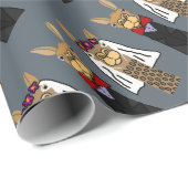 Lustige Lama-Braut-und Bräutigam-Hochzeits-Kunst Geschenkpapier (Rolleneckpunkt)